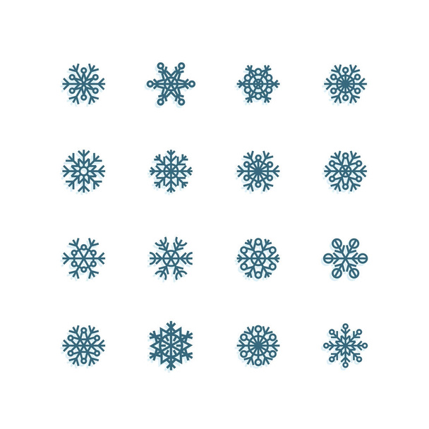 Icona blu fiocchi di neve su sfondo bianco
 - Vettoriali, immagini