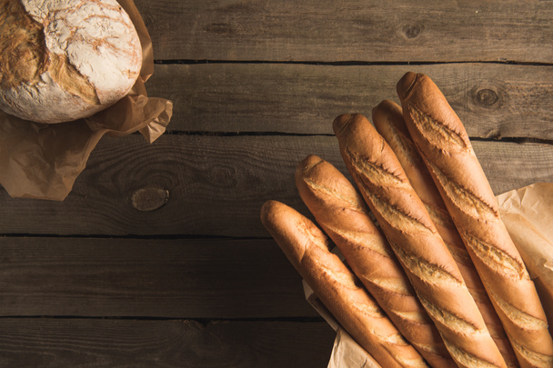 baguettes and wholegrain bread - Photo, image