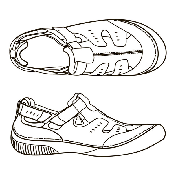 Flip floppi sandaali kengät miehille
 - Vektori, kuva