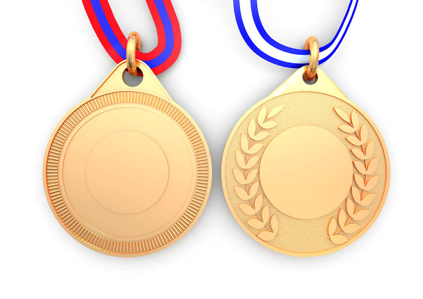 Medallas de oro 3D render
 - Foto, Imagen