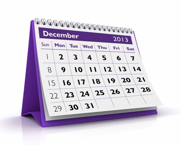ημερολόγιο Δεκεμβρίου 2013 - Φωτογραφία, εικόνα