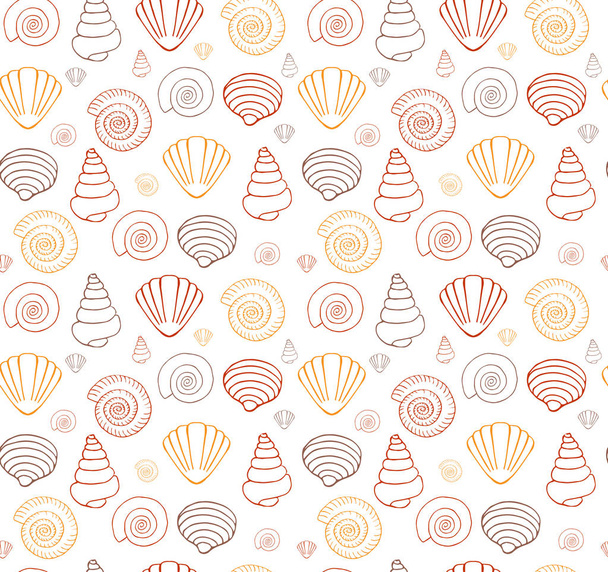Background pattern with seashells - Vector, Image