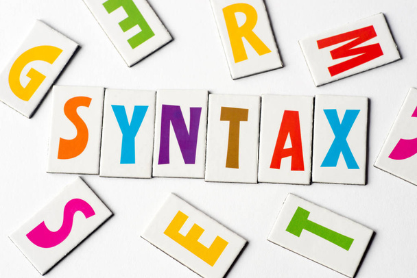 de syntaxis van de Word gemaakt van kleurrijke letters  - Foto, afbeelding