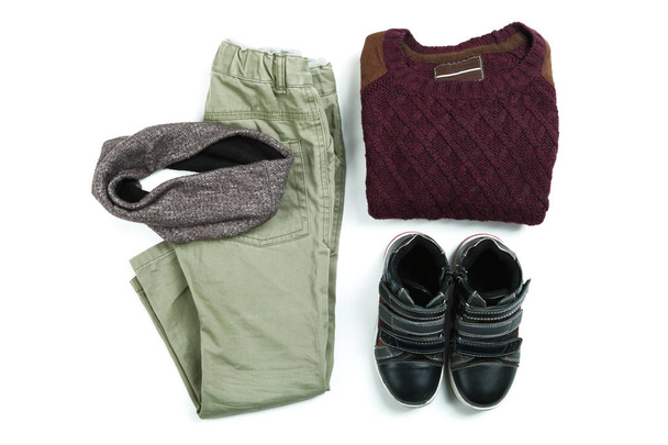  autumn clothes for a boy  - Foto, Imagen