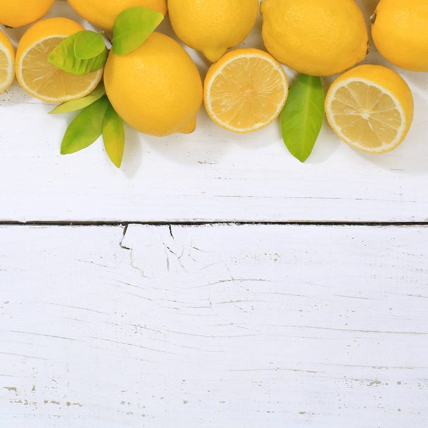 Lemon lemons fruits square copyspace top view - Valokuva, kuva