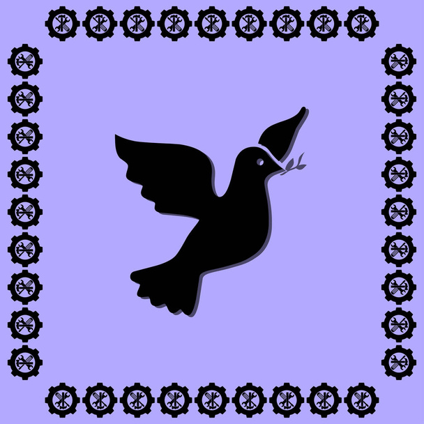 gołąb ikona, ptak  - Wektor, obraz