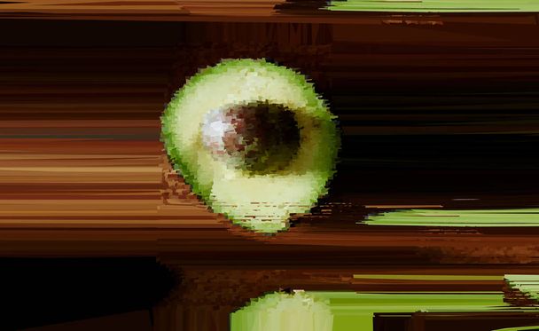Abacate verde abstrato. Impressionismo com frutas. Abstrato Natureza morta
. - Vetor, Imagem