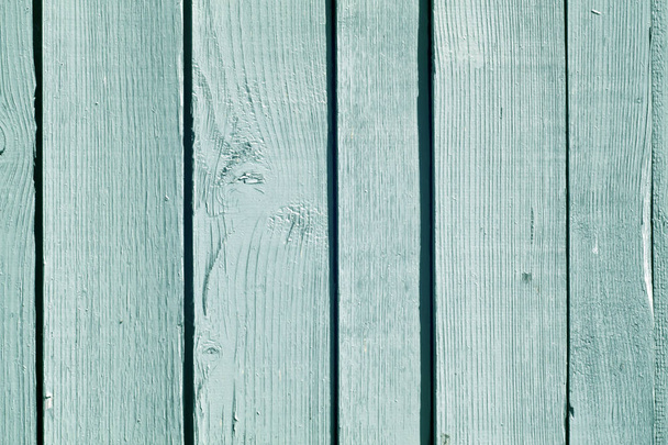 Cyan Farbe Holz Zaun Muster. - Foto, Bild