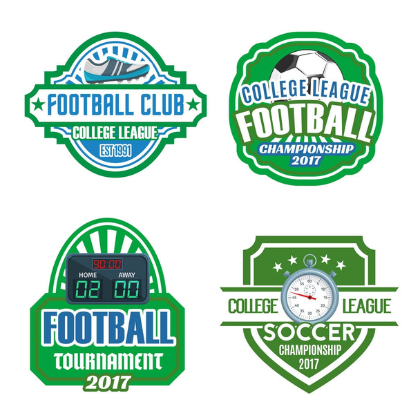 Calcio club sportivo, set badge campionato di calcio
 - Vettoriali, immagini