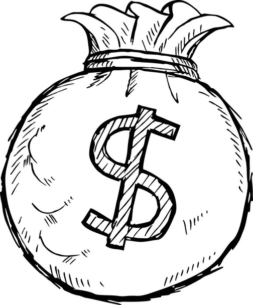 Saco de dinheiro com sinal de dólar, ilustração vetorial
 - Foto, Imagem