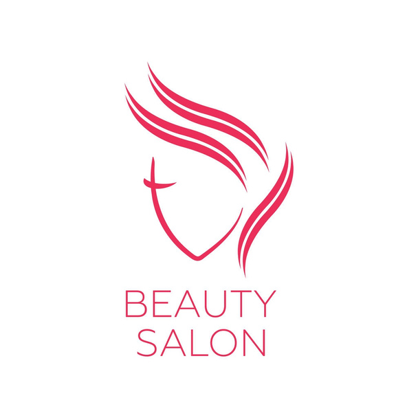 Beautiful woman logo template for hair salon, beauty salon, cosm - Vector, Image
