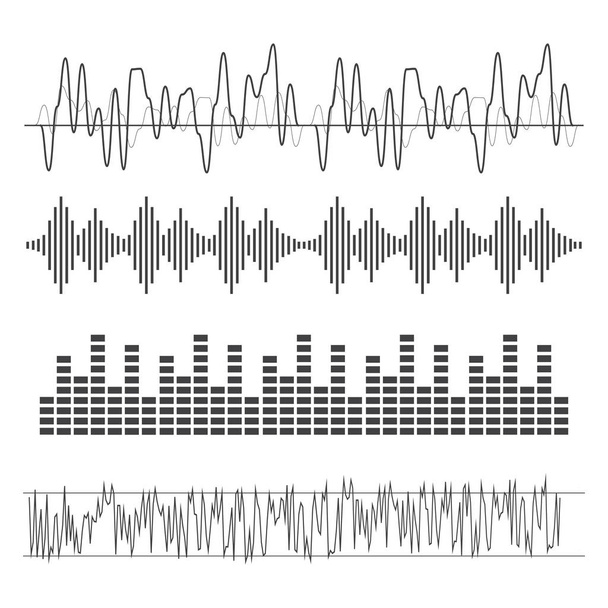 Vektor zvukové vlny. Znak a symbol zvukové vlny v plochém stylu - Vektor, obrázek