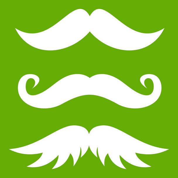Moustaches icon green - Vector, Image