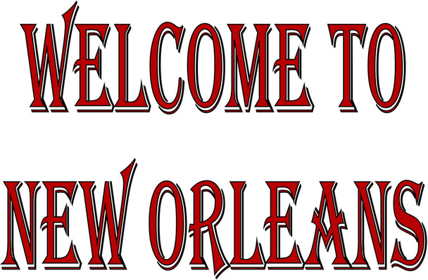 New Orleans metin resimde için hoş geldiniz - Vektör, Görsel