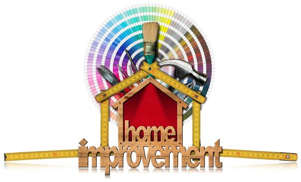 Símbolo de mejora del hogar con herramientas de trabajo
 - Foto, imagen
