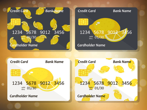 citrom hitelkártya elülső oldalán - Vektor, kép