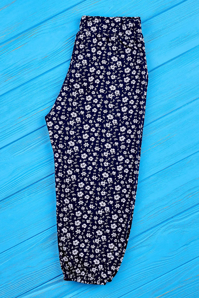 Casual dark blue baby girl pants. - Photo, Image