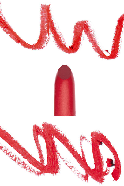 Creative shot of red female lipstick - Photo, Image
