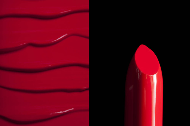 schöner Hintergrund mit rotem Lippenstift - Foto, Bild