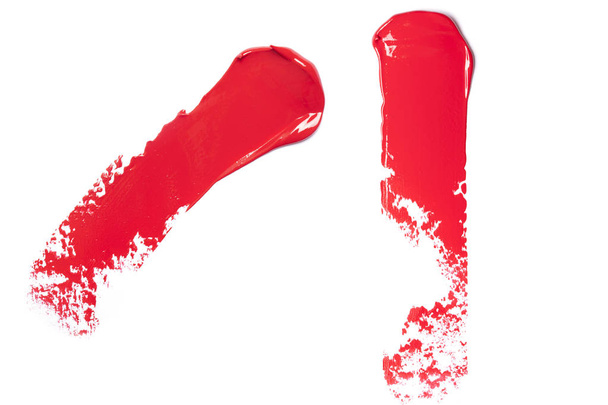 Red classic lipstick on a white background - Photo, Image