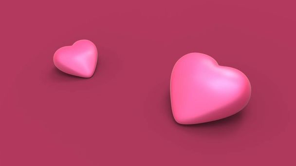Valentýnské růžové srdce na růžovém pozadí v příjemných barvách a s - Fotografie, Obrázek
