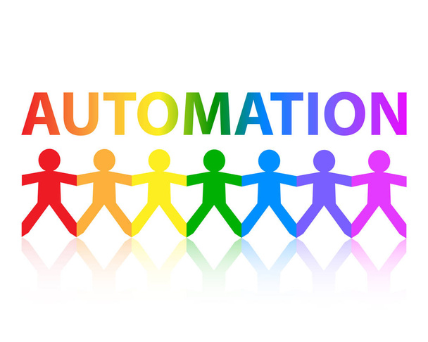 Automatizace papíru lidé Rainbow - Vektor, obrázek