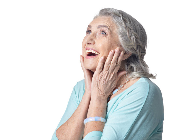 boldog, mosolyog idősebb nő   - Fotó, kép