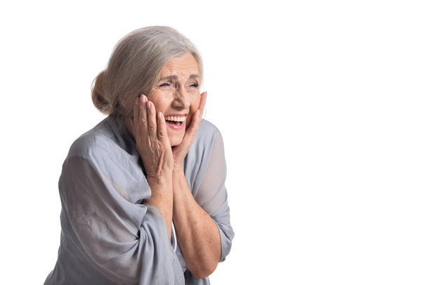 mosolygó idősebb nő  - Fotó, kép