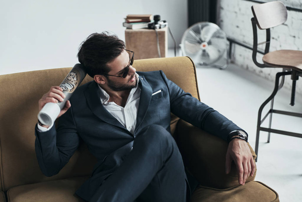 Thoughtful handsome man in suit  - Fotografie, Obrázek