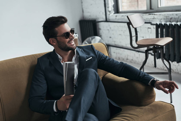 laughing handsome man in suit - Photo, Image