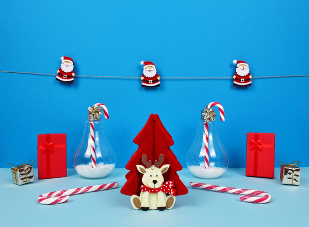 Christmas composition with Santa, decorative christmas tree, gif - Fotografie, Obrázek
