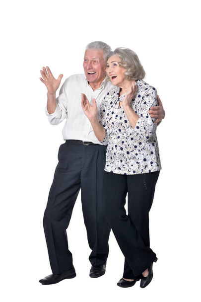 happy senior couple posing - 写真・画像