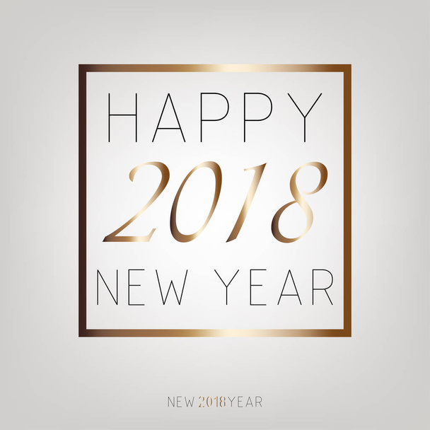 Feliz Ano Novo 2018. Ano Novo vetor projetado plano
 - Vetor, Imagem