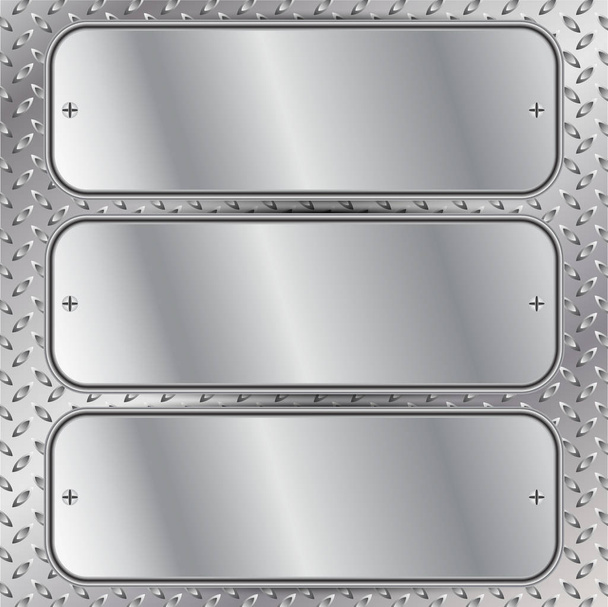 Vector illustration of Three silver panels - Vector, Image