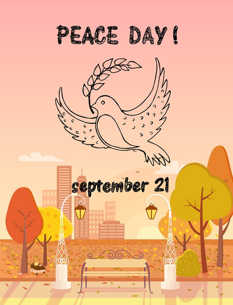 Ημέρα Ειρήνης 21 Σεπτεμβρίου φθινόπωρο διανυσματικά εικονογράφηση - Διάνυσμα, εικόνα