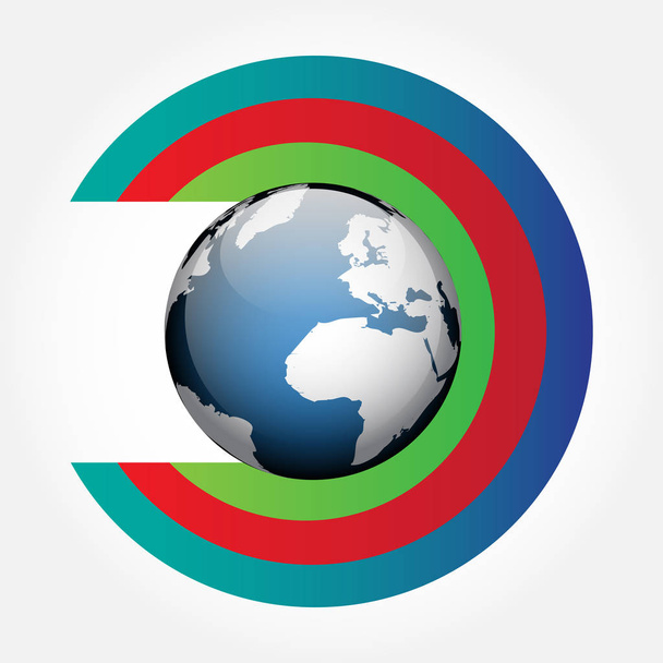 Illustration vectorielle du globe avec wi fi Symbole
 - Vecteur, image