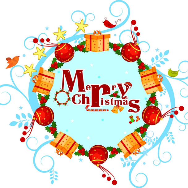 Colorful gift for Merry Christmas holiday celebration - Vector, Image