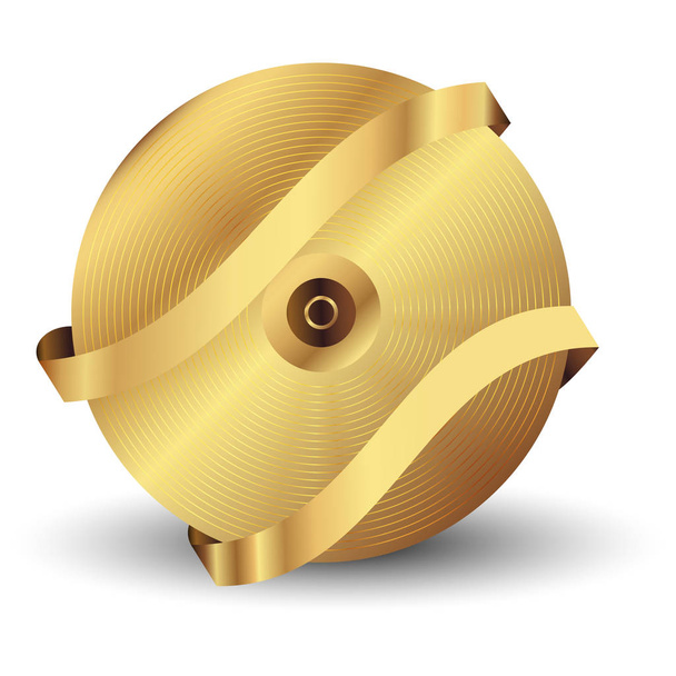 Ilustración vectorial de disco de vinilo oro
 - Vector, imagen