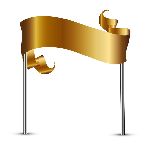 Vector illustration of gold flag - Vector, Image