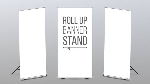 Banner Stand vektör kadar rulo. Flipchart kadar eğitim için pop. Bayrak tasarım düzeni. Konferans için poster. Alay kadar boş. - Vektör, Görsel