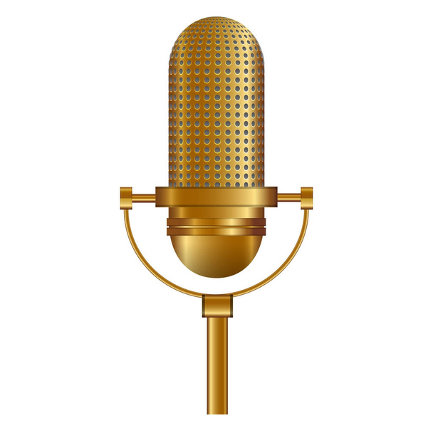 Vektorové ilustrace zlatý mikrofon - Vektor, obrázek