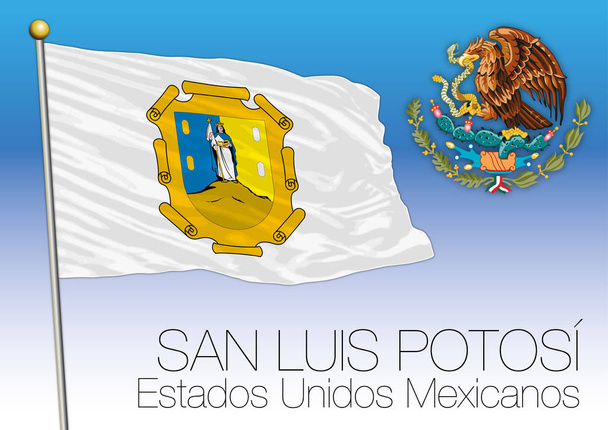 Regionální vlajka San Louis de Potosi, Spojenými státy mexickými, Mexiko - Vektor, obrázek