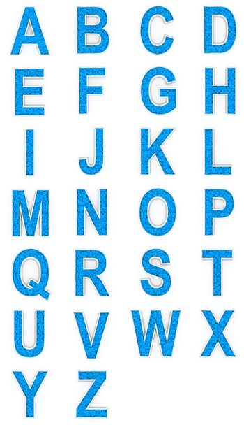 blauwe alfabet van kubussen. - Foto, afbeelding