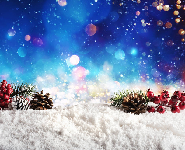 Christmas element on the snow - Zdjęcie, obraz