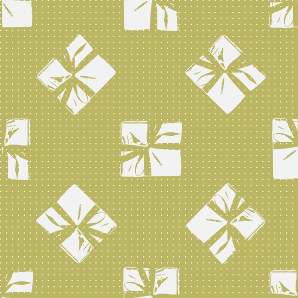Seamless Christmas Gift Box Present Pattern - Vector, afbeelding