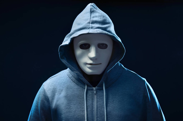 male hacker in mask  - Фото, изображение