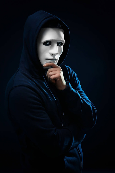 male hacker in mask  - Valokuva, kuva