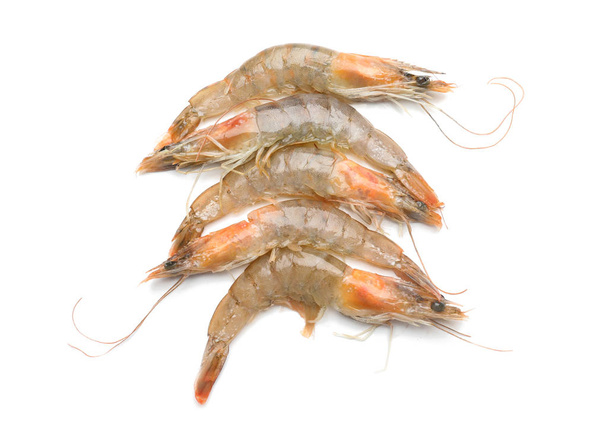 Fresh shrimps on white background - Foto, imagen