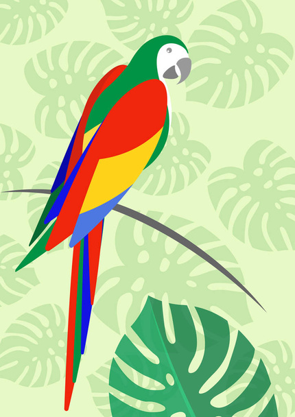 Papagei mit floralem Sommermuster Hintergrund, Vektor für Hintergrundbilder, Web-Seiten-Hintergründe, Oberflächentexturen, Textilien. - Vektor, Bild