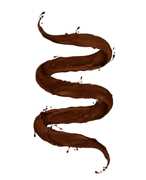 Chocolate splashes twisted in the shape of a spiral - Photo, image